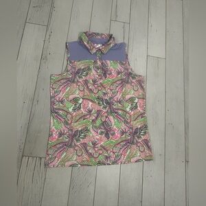 Stella Parker Pink and Green Floral Sleeveless Jersey